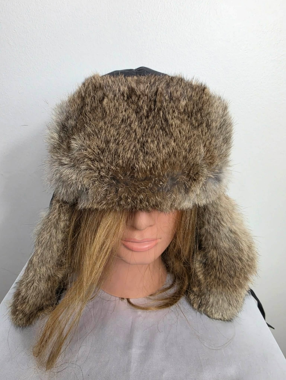 Columbia Real Fur Trapper Black Aviator Hat